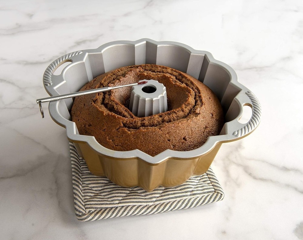 Bundt Cake Thermometer Reusable Silver – Accurate Baking Tool Silver