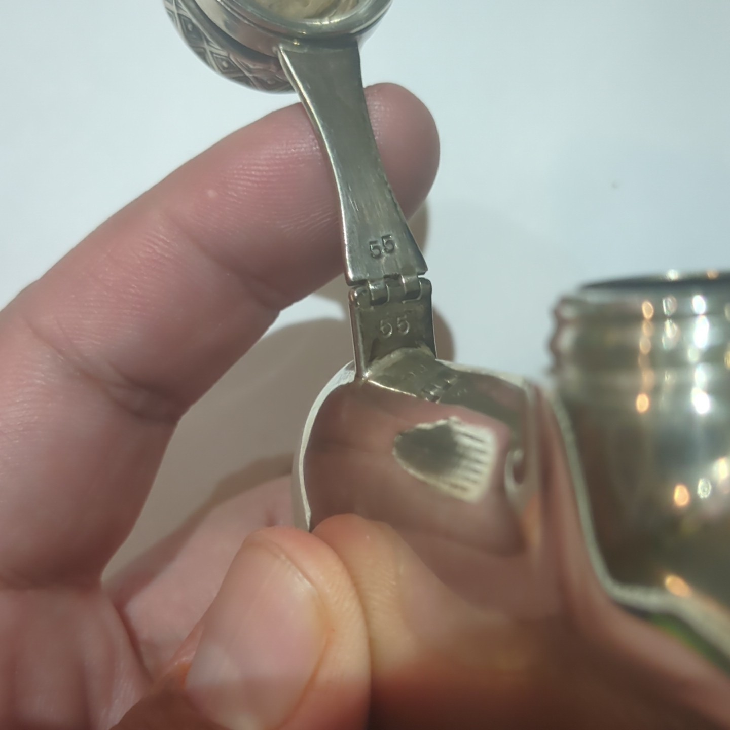 VTG Wallace STERLING SILVER 8oz Flask. Monogrammed "KSG" Unique Piece 195 grams