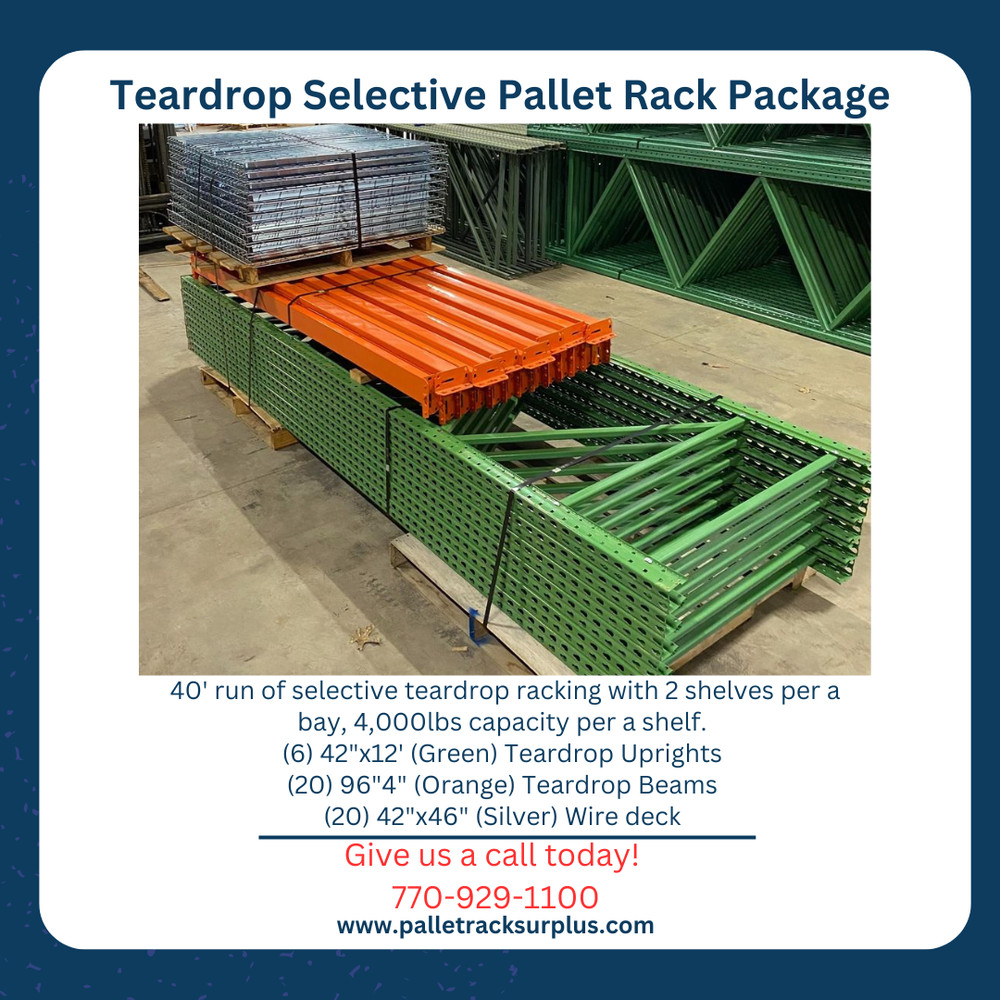 Teardrop Selective Pallet Rack Package