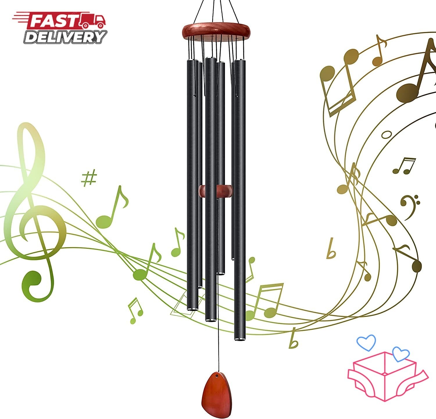 Large Deep Resonance Serenity Wind Chimes Metal Deep Tone Outdoor Home Decor US