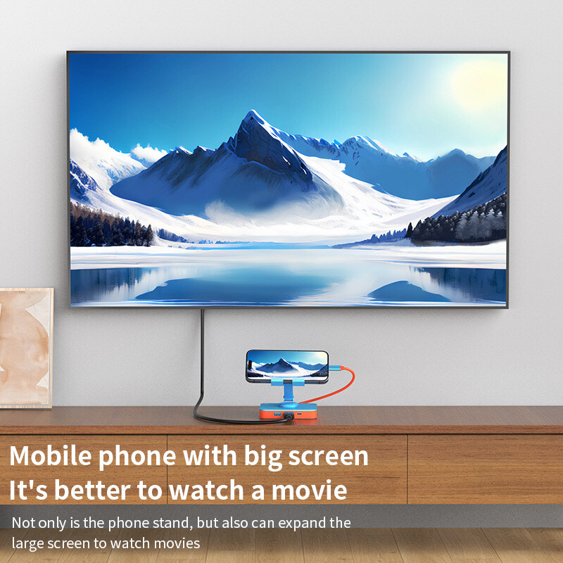 Adjustable Stand Adapter 3in1 Type-C Multi-functional HUB for Switch SmartPhone