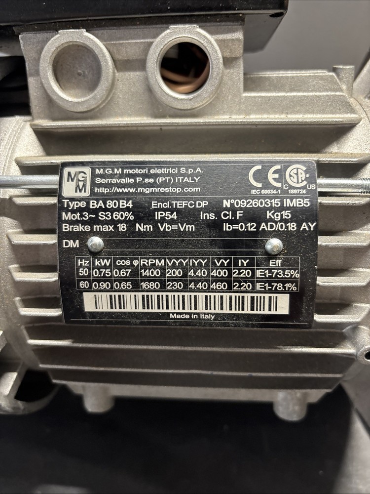 MGM Type BA 80 B4 Brake Motor.