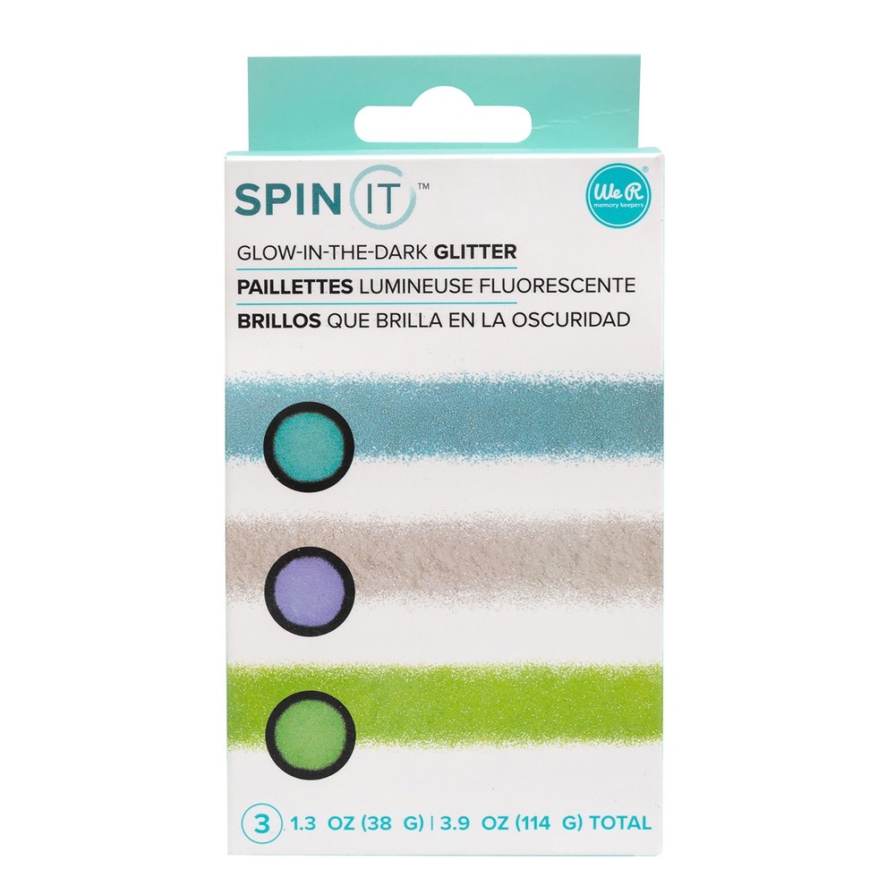 We R Spin It Glitter 3/Pkg-Glow-In-The-Dark