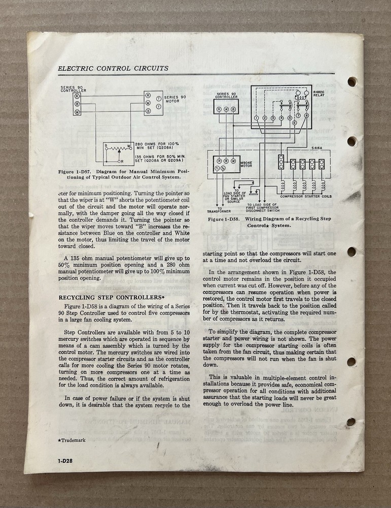 Honeywell VTG Technical Data Electric Control Circuits Part D 1954