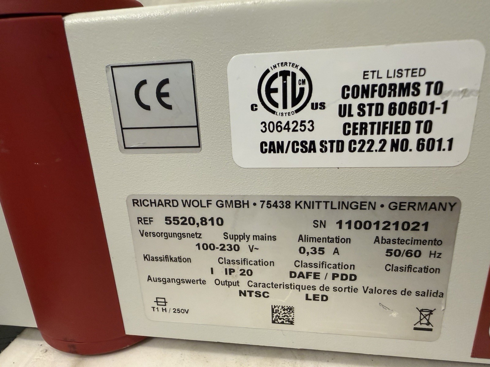 Richard Wolf 5512 1 CCD Endocam Video Processer 5512.701 Camera Controller