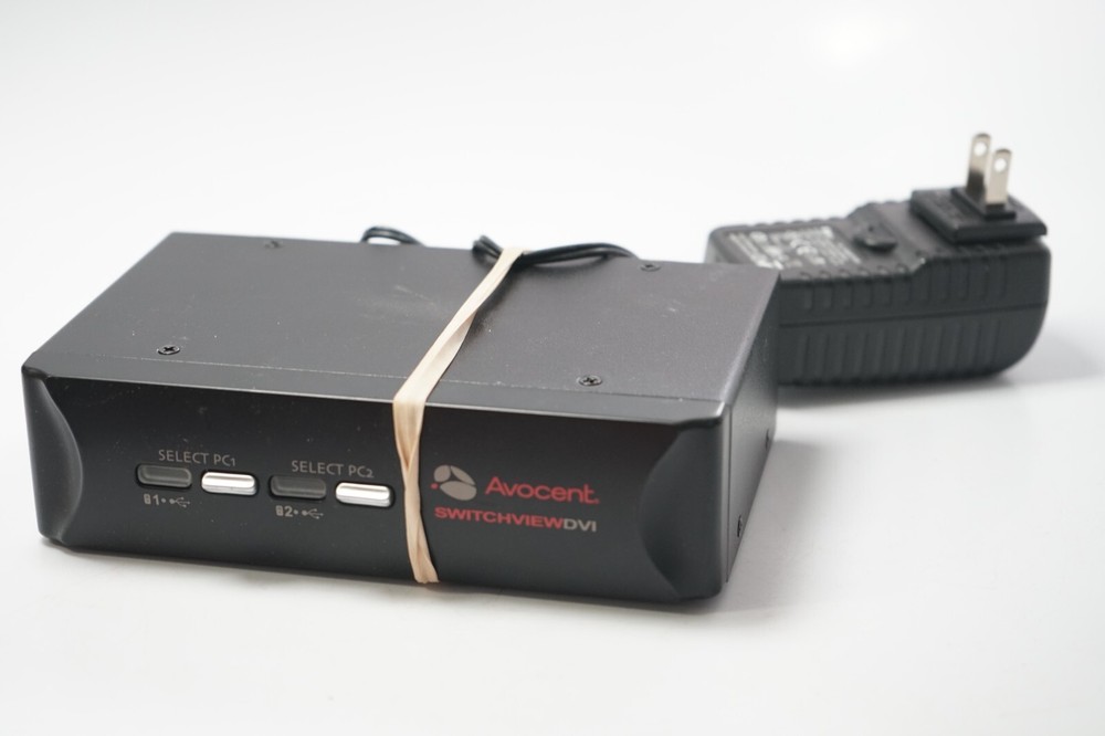 Avocent Switchview DVI 2 Port KVM Switch 2SVDVI10 With AC-DC Adapter