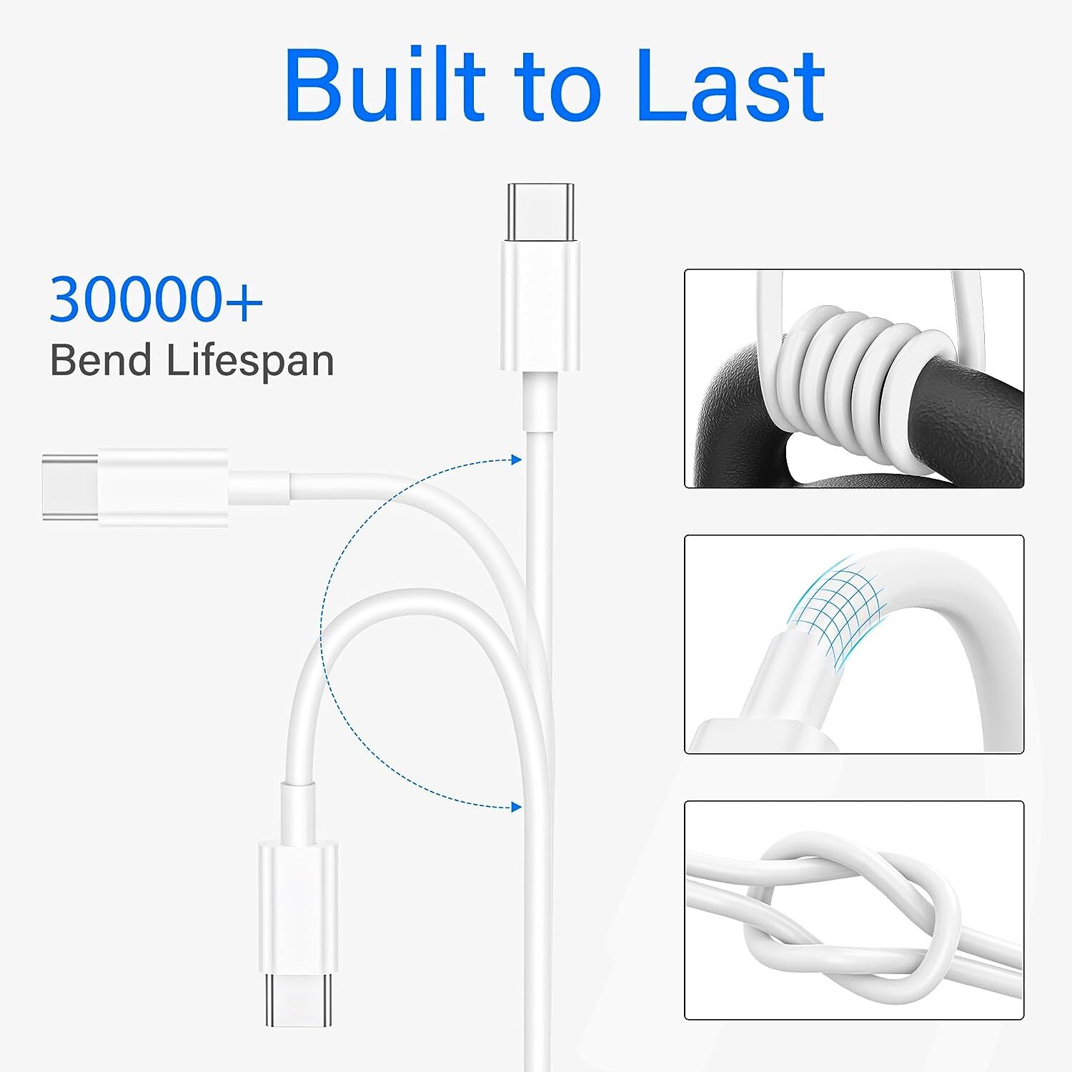 Wholesale LOT USB-C to USB-C Fast Charging Cable Type C Quick Data SYNC Cable