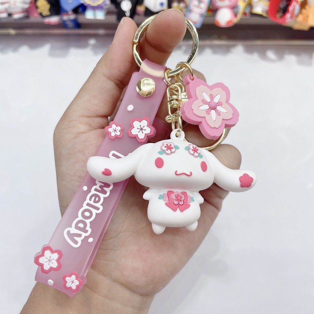 5PCS Cinnamoroll Cartoon Keychains Backpack Key Chain Charms Accessorie