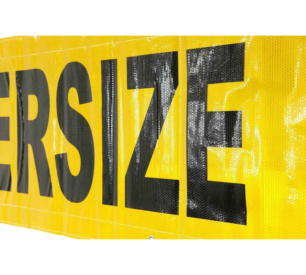 2 PK 18"x84" Reflective Oversize Load Sign Banner for Trucks, Trailer w/Bungee