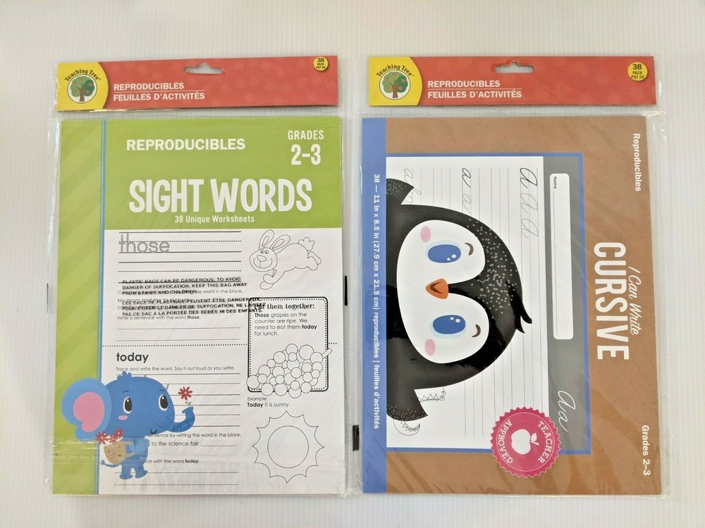 Teaching Tree, 9 Books, Map, Cursive, Math, Sight Words &, K-4, 38 Worksheets ea