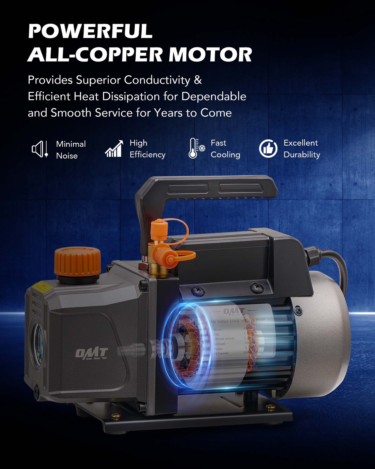 OMT 4CFM Vacuum Pump HVAC Refrigeration AC Manifold Gauge Set Leak Detector Bag