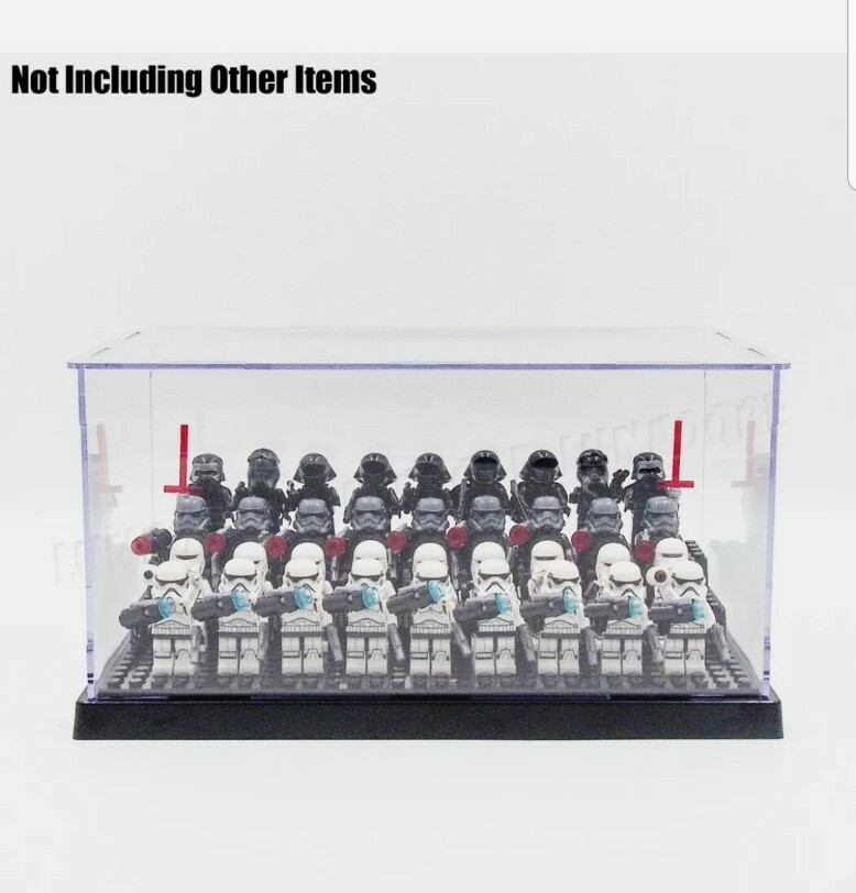 US 9.8"Display Box Showcase For Building Blocks Plastic Self-Assembly