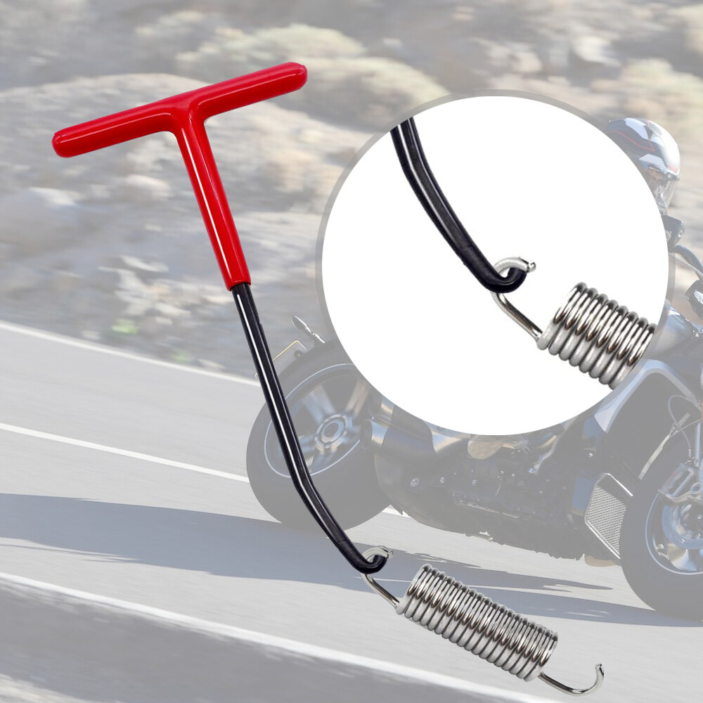 Motorcycle Exhaust Pipe Spring Puller T-Shaped Handle Hook Tool Stainless Steel