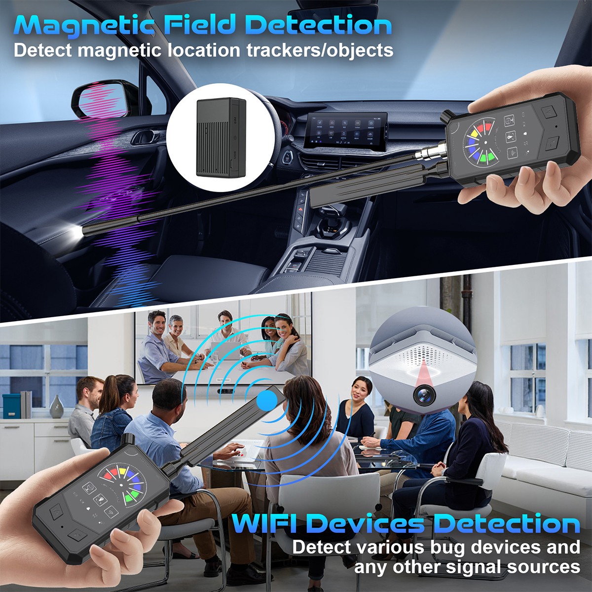 Wireless RF Detector Anti-Spy Camera GSM GPS Bug Tracker Finder Scanner Device