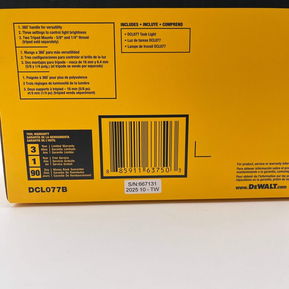 New DeWalt DCL077B 12v/20v MAX Compact Task Light