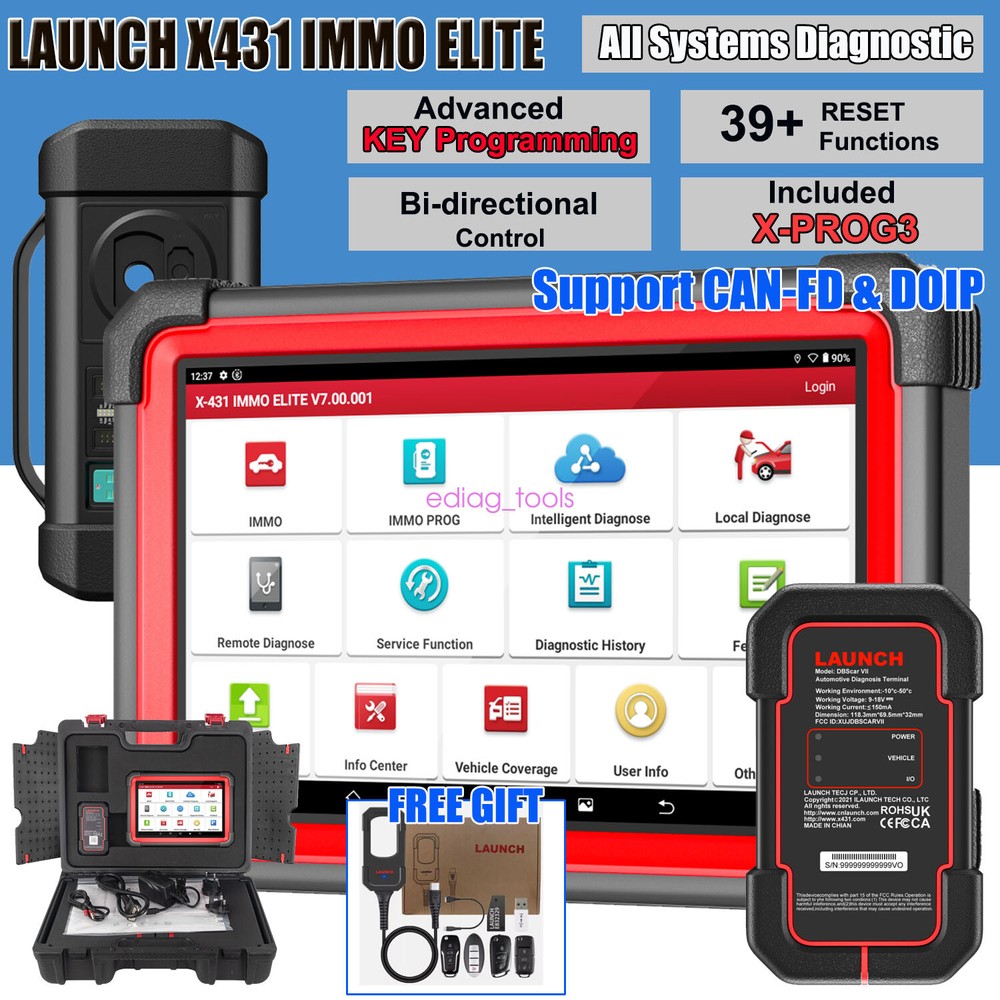 Launch X431 IMMO ELITE PLUS PRO5 K~ey Programming Full System Diagnostic Scanner