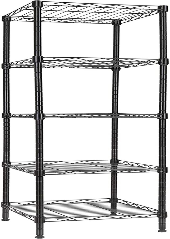 5 Tier Standing Shelving Metal Units Adjustable Height Wire Shelf Display NEW