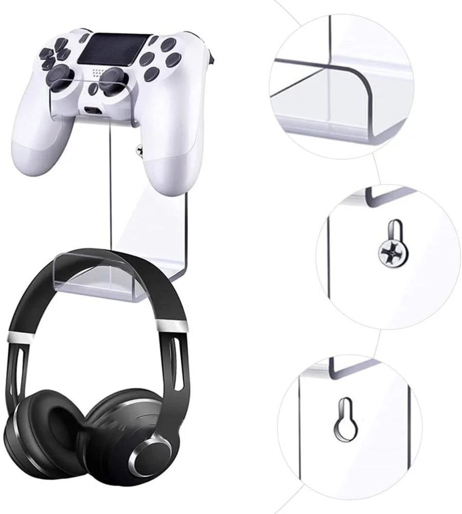 Game Controller Headset Headphone Holder Wall Mount Stand PS5 PS4 Xbox Switch