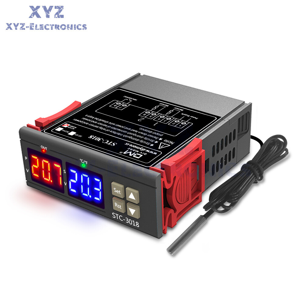 STC-3018 AC 110-220V Digital Temperature Controller Thermostat NTC Sensor Probe