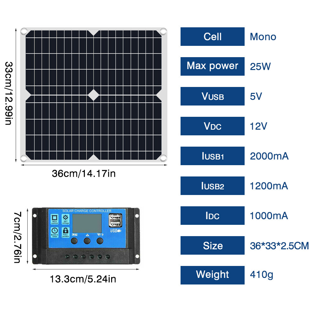6000W Complete Solar Panel Kit Solar Power Generator 100A Home 110V Grid System