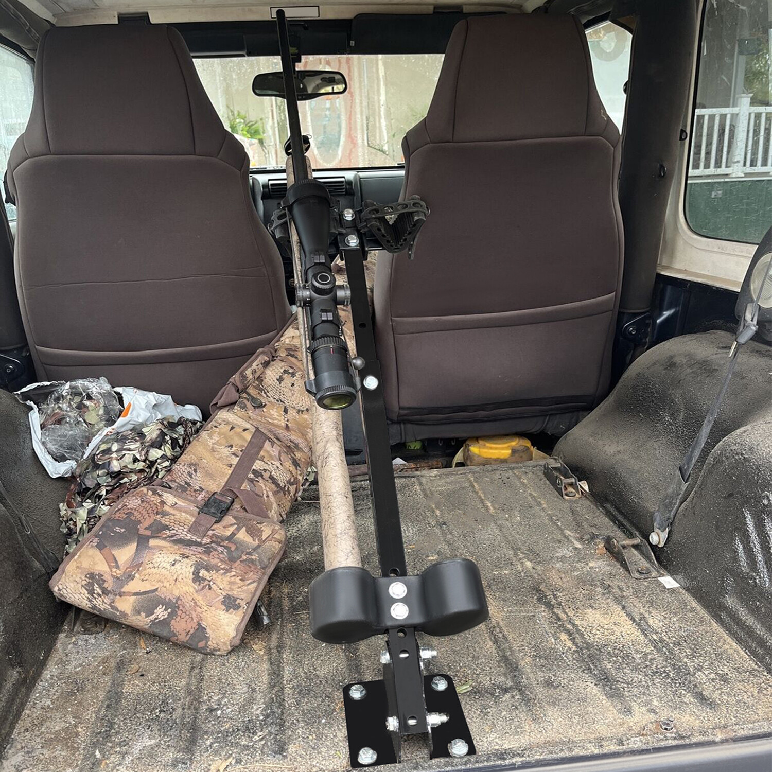Fully Adjustable UTV Gun Mount Rack Adjustable Height Rifle Shotgun Holder