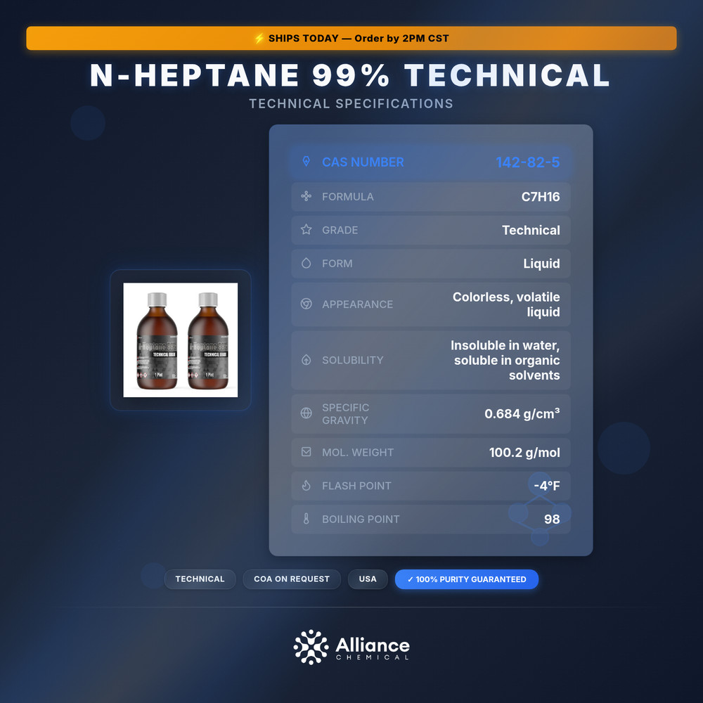 n-Heptane 99% Technical - 2 Pints