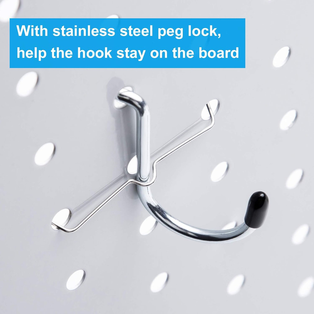 Pegboard Hooks Assortment with Pegboard Bins, Peg Locks, for Organizing Various