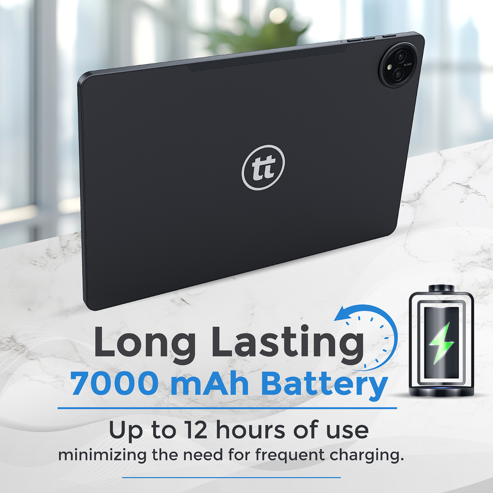 tabtoday 11 inch Tablet, Android 14, Octa-Core Processor 128GB ROM, WiFi - Black