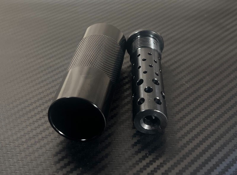 1/2x28 (For 9mm) Hybrid Muzzle Brake Compensator With Sound Sleeve