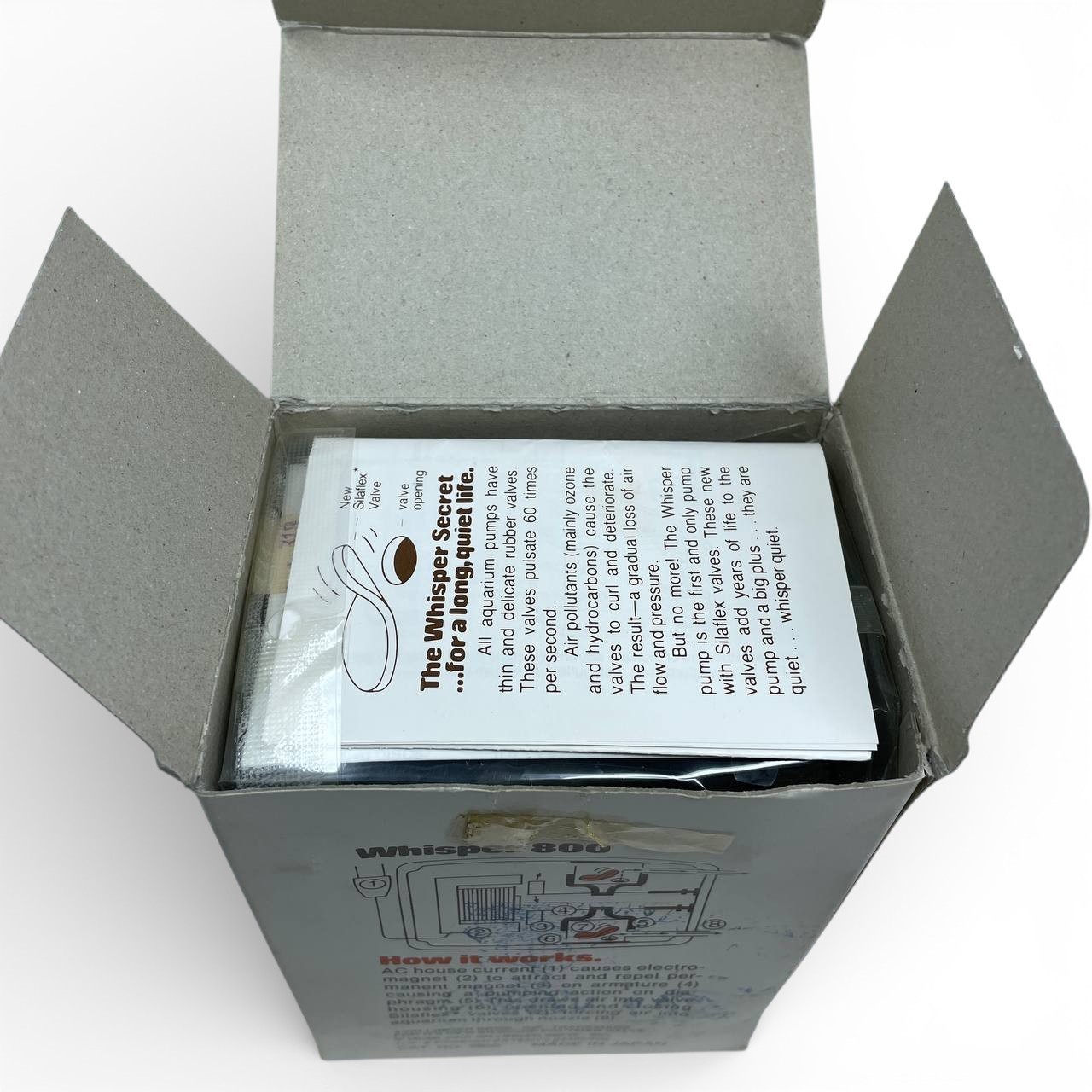 Vintage Whisper 800 Aquarium Air Pump New In Box NOS Made In Japan