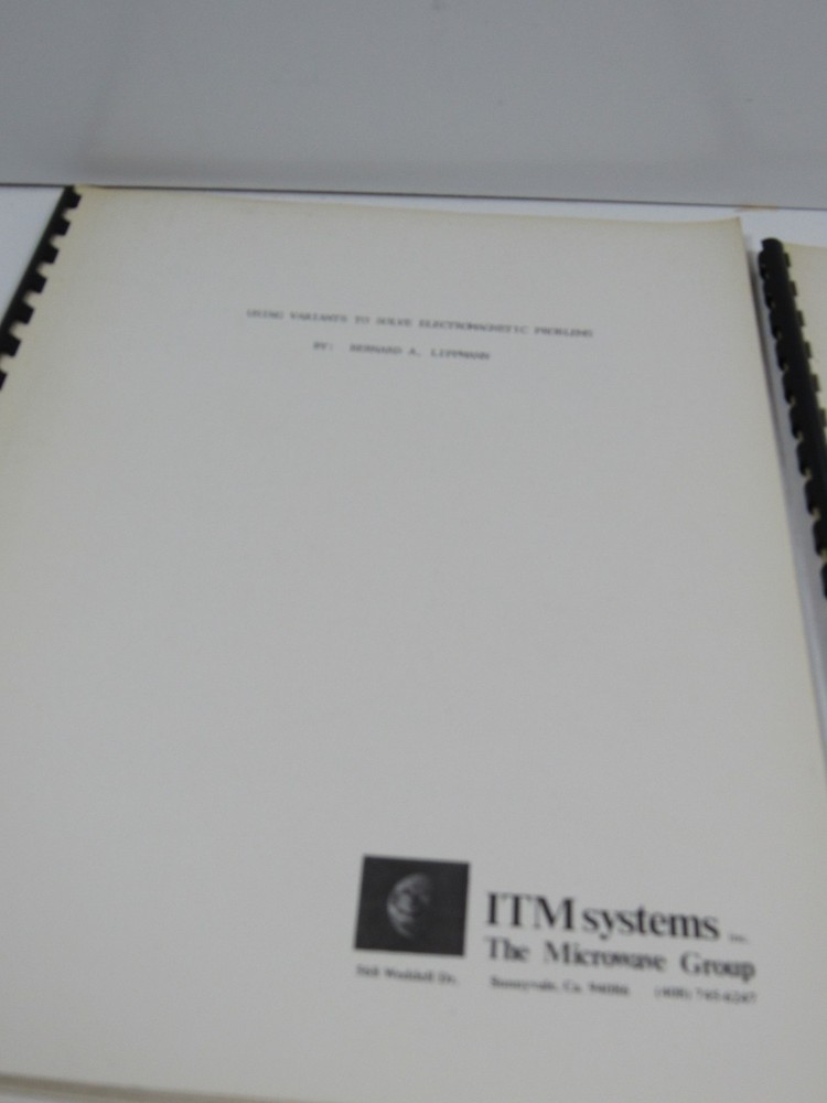 4 ITM Systems The Microwave Group Bernard A. Lippmann Work Books #BS
