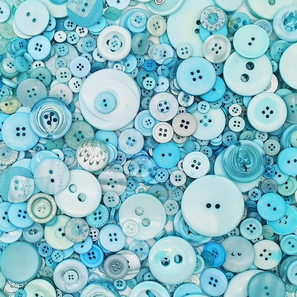 600-700Pcs Turquoise Buttons for Crafts Assorted Craft Buttons,