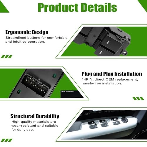 Master Power Window Switch Front Driver Side, Compatible with Kia Soul 2009