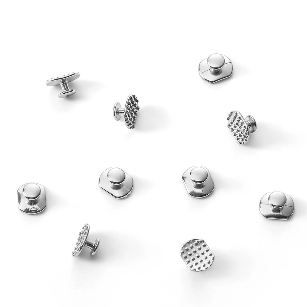 Dental Orthodontic MIM Metal Bondable Lingual Button Monoblock Rectangular Base