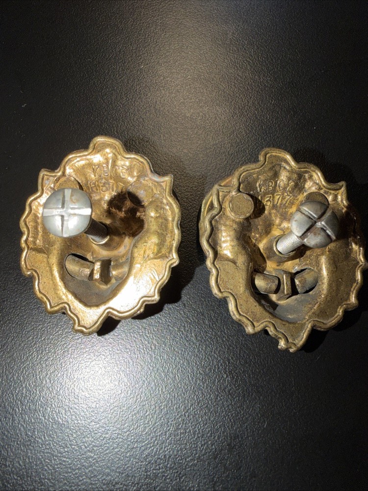 Antique Vintage Solid Brass Lions Lion's Head Knob Pull Drop Handle