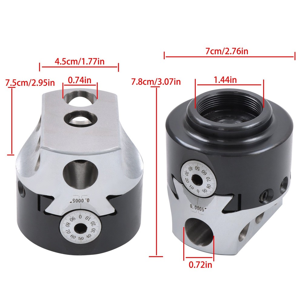 0.001 Radius 1-1/2-18" Thread Mount 1" Max Offset High Precision 3In Boring Head