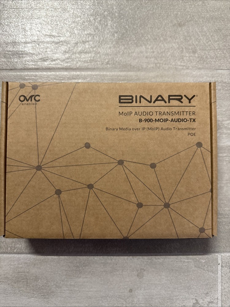 Binary B-900-MOIP-AUDIO-TX MoIP Audio Transmitter Media Over IP Black RJ45