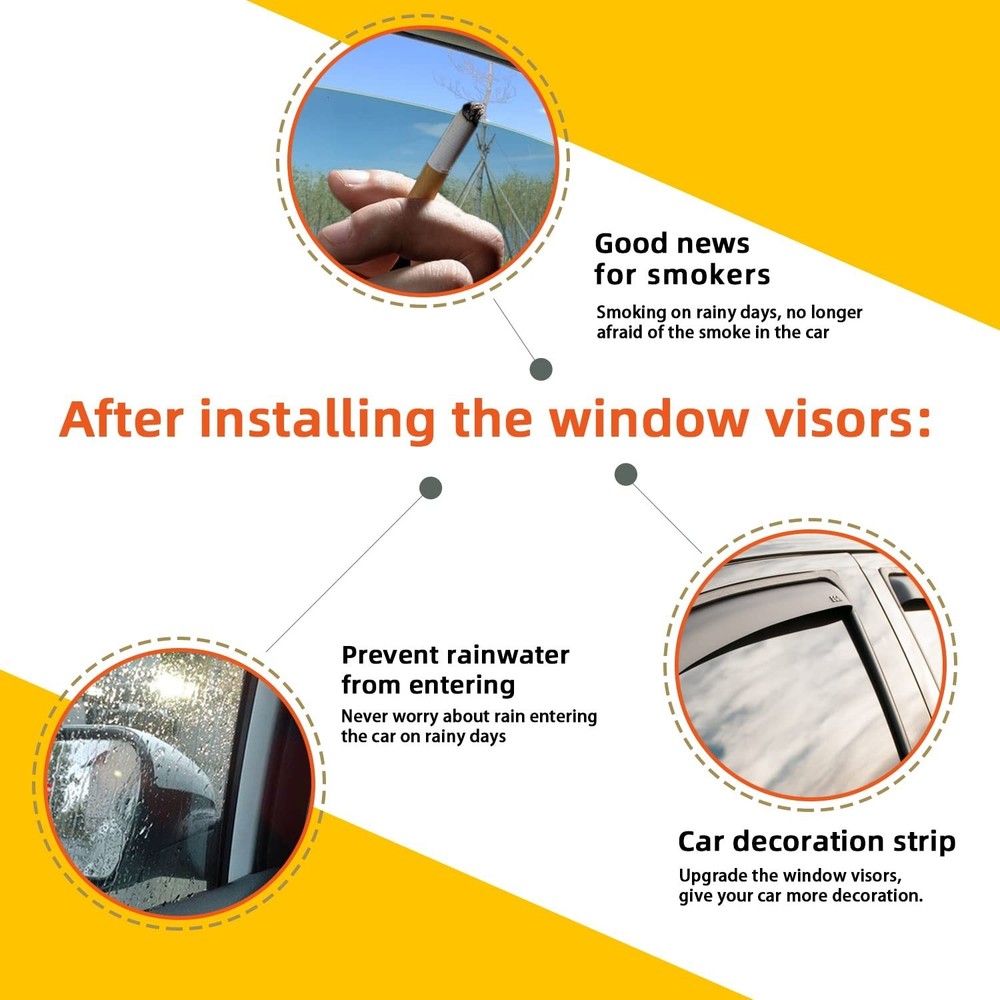 Window Visor Rain Guards Compatible with 1988-2000 Chevy GMC C10 C1500 C2500 ...