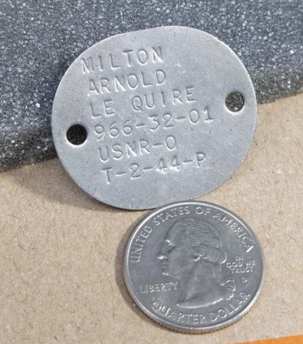 1944 WWII USNR Dog Tag Two Hole Authentic World War II T-2-44-P