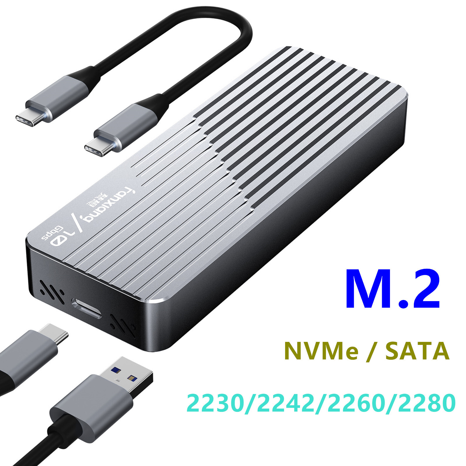 Fanxiang M.2 NVMe SATA SSD Enclosure External USB Adapter/Reader Type C 10Gbps
