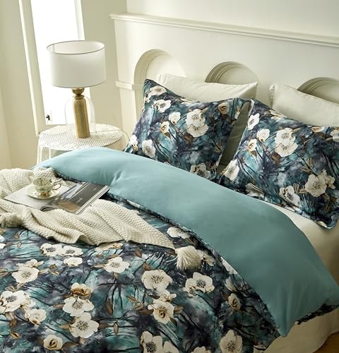 Size Comforter Set - Floral Boho Bedding Comforter Set, King Emerald Green