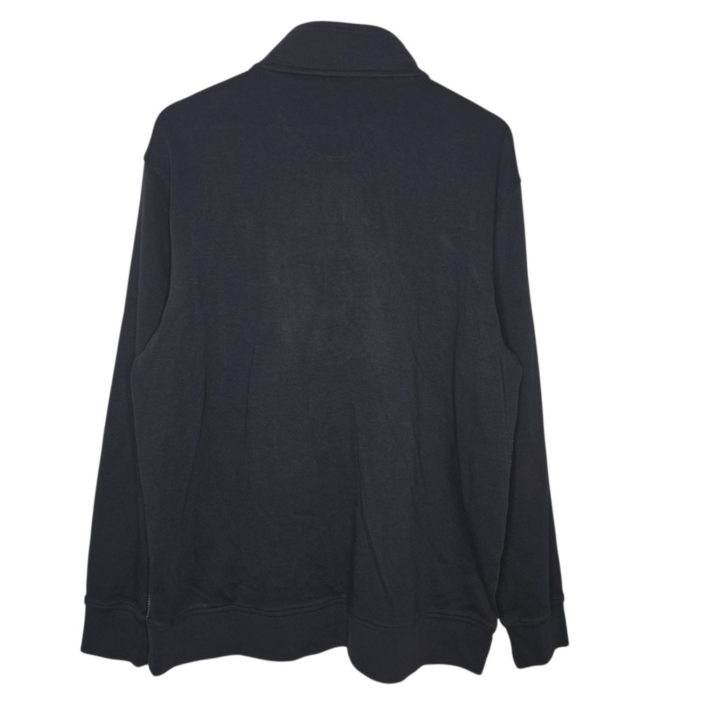 Ted Baker Mens Black Textured Quarter Zip Linstrom Pullover XL
