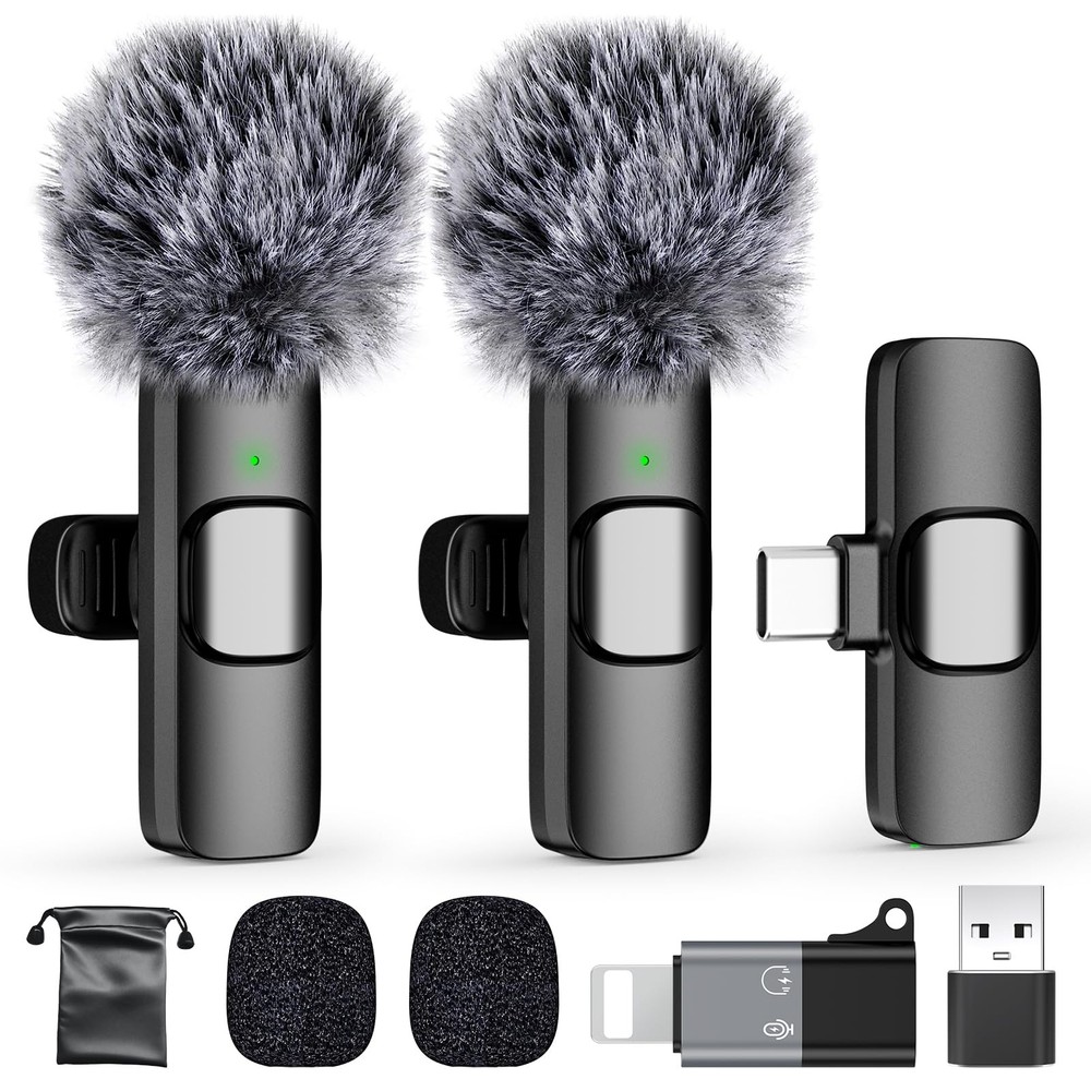 PoP voice USB C Mini Wireless Lavalier Microphone for iPhone/Android, Lapel M...
