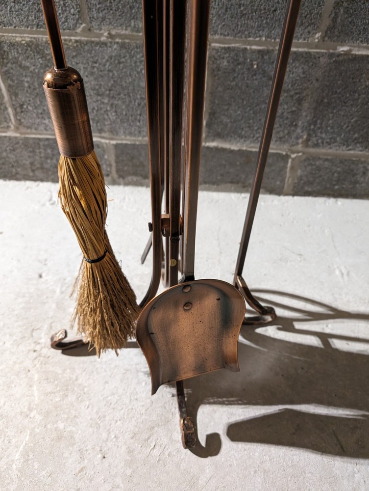 Hammered Crook Fire Tools - Copper