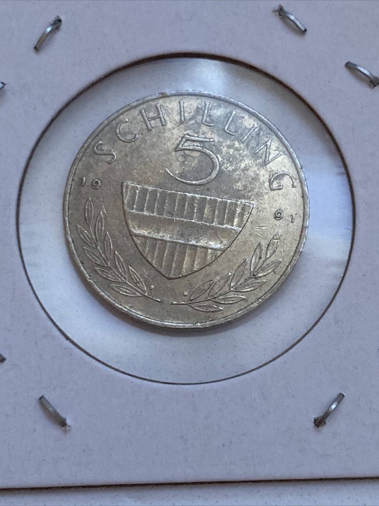 1991 Austria 5 Schilling Coin B9