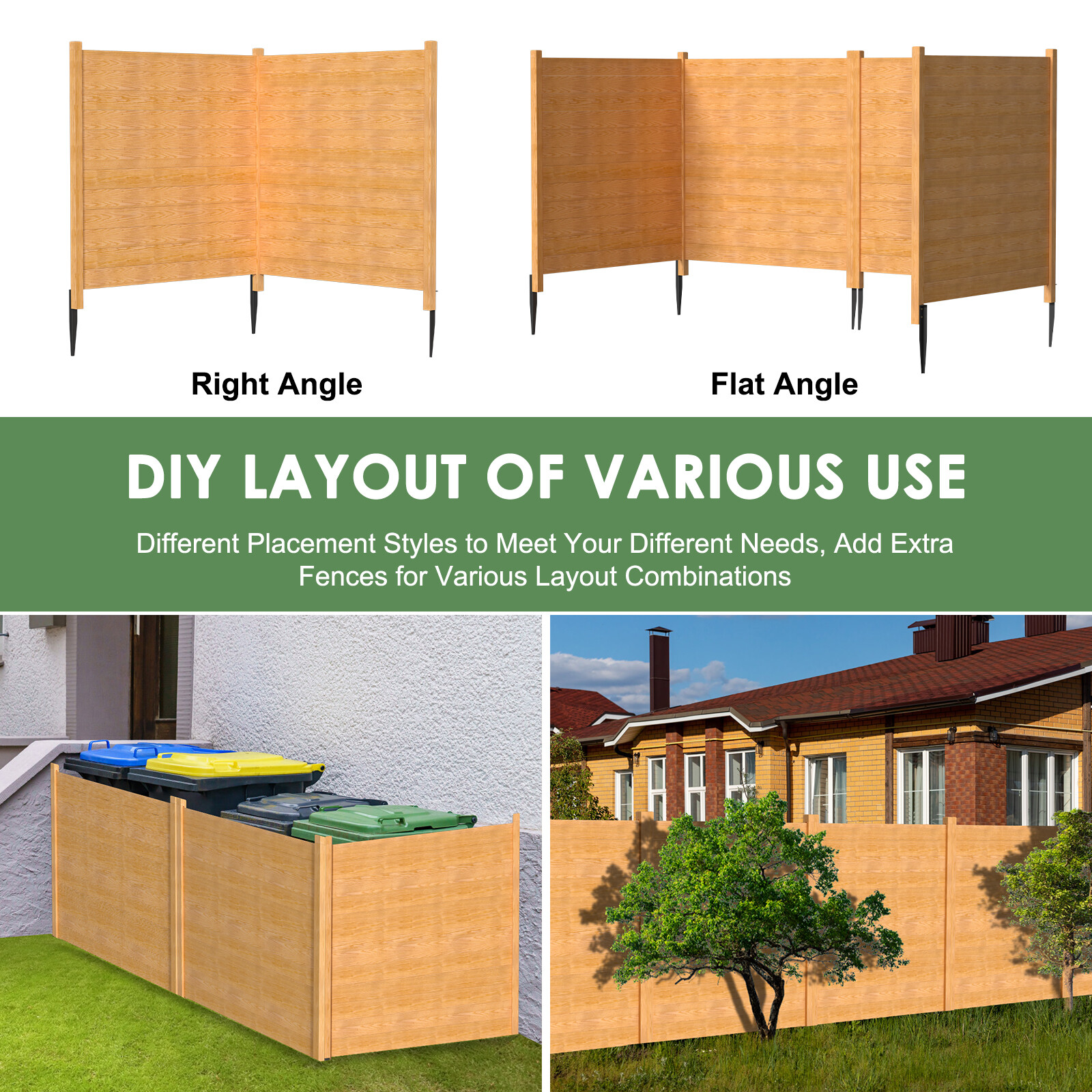 Panel de madera para cerramiento de aire acondicionado de 48 x 48，2 tablas