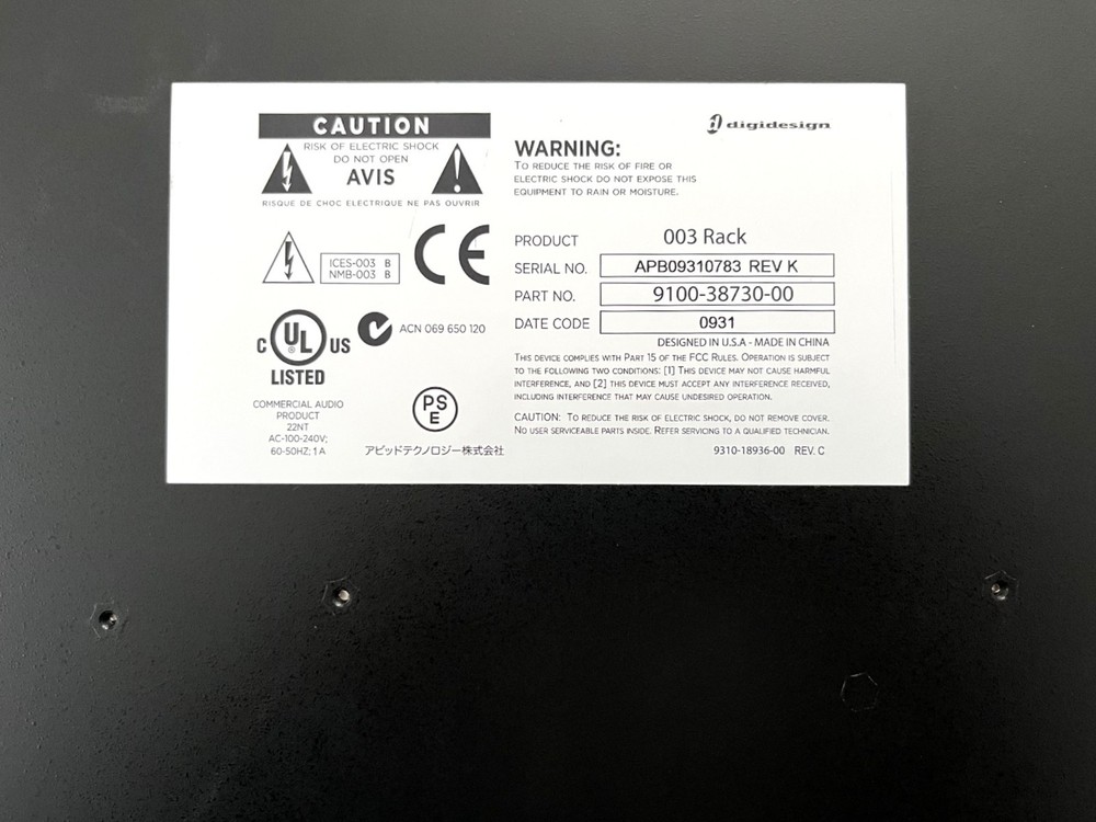 Digidesign Digi 003 Rack Audio Mixer Interface Rack Mount in Working Condition