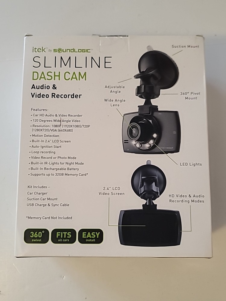 Slimline Dash Cam Itek Audio & Video Recorder
