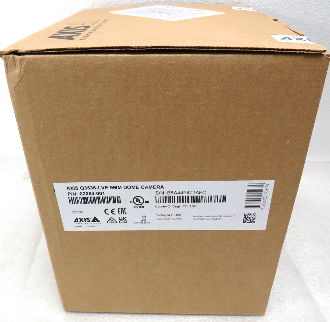 Axis Q3536-LVE 4MP Outdoor Network IR Dome Camera 9mm Lens (SEALED) [CTD]