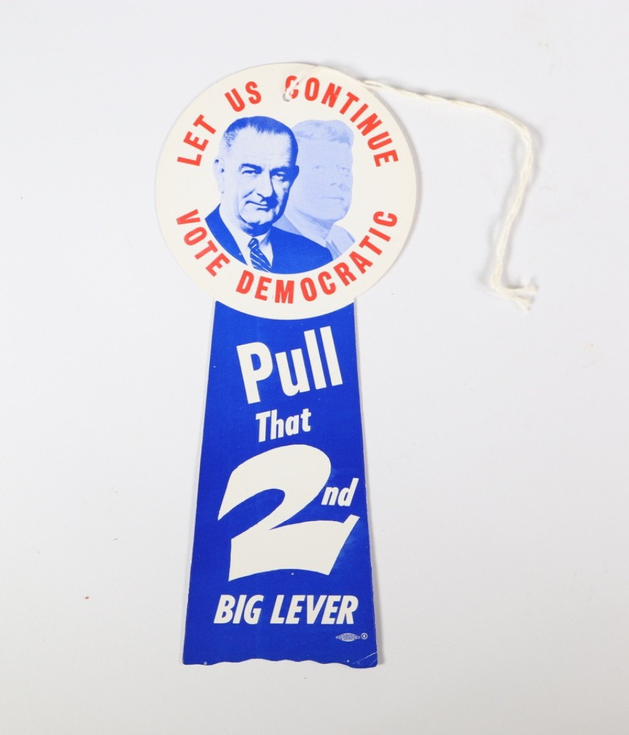 1964 Lyndon Johnson LBJ Presidential Campaign Door Hanger